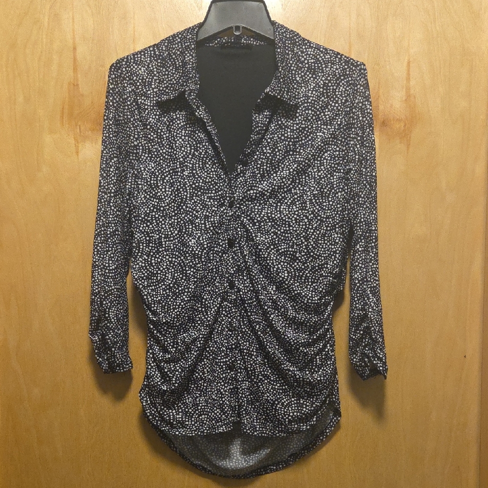 Cable & Gauge Black and White Polka Dot Top